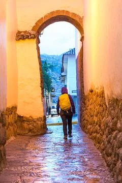 Cusco, Provincia de Cusco, Peru - October 16, 2018: Cusco Street Scene: A Photos