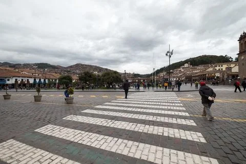 Cusco, Provincia de Cusco, Peru - October 16, 2018: Cusco's Plaza de Armas - A Stock Photos