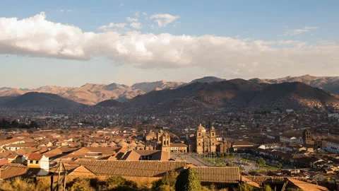 Cusco skyline time-lapse day to night Peru Stock Footage 164704788