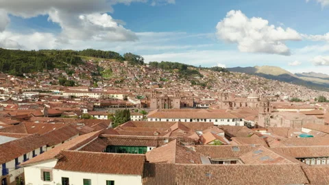 Cusco Square, Peru Aerial Fly Over Drone 01 of 13 Vídeo Stock 308891639