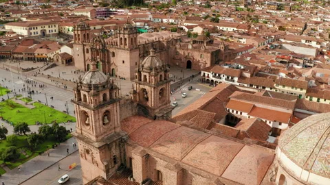 Cusco Square, Peru Aerial Fly Over Drone 06 of 13 Stock-Footage 308895974
