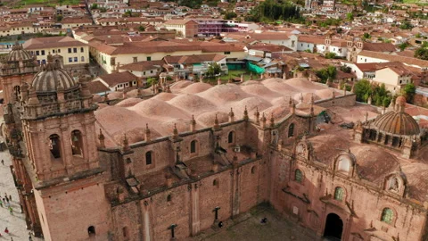 Cusco Square, Peru Aerial Fly Over Drone 07 of 13 Vídeo Stock 308896715
