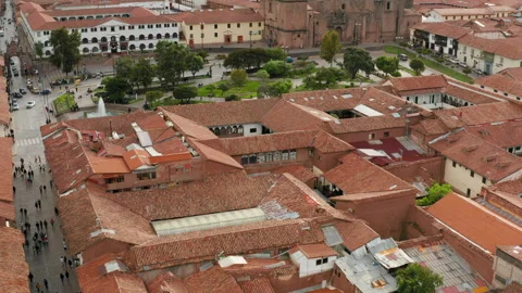 Cusco Square, Peru Aerial Fly Over Drone 13 of 13 Vídeo Stock 308906229