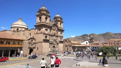 Cusco square Plaza de Armas SlowMotion Stock Footage 77883488