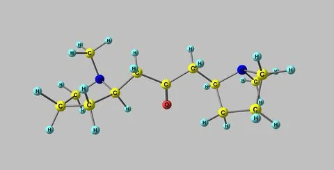 Cuscohygrine molecular structure isolated on grey Stock Illustration