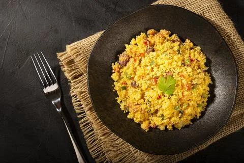Cuscuz. Typical food from northeastern Brazil. Stock Photos