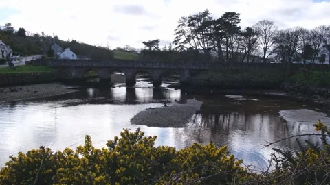 Cushendun Bridge and Glendun River view Video stock 303967288