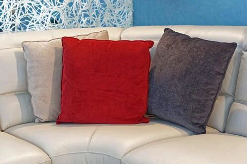 Cushion pillows sofa Stock Photos
