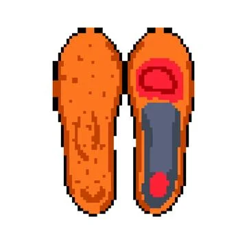 Cushioned insoles pixel art vector illustration Stock Illustration