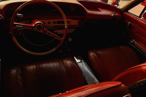 Cushioned interior of a vintage car Stock Photos