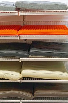 Cushions at rack Stock Photos