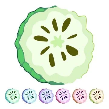 Custard apple cross section showing seeds and pulp graphic Stock Illustration