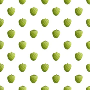 Custard apple fruit creating seamless pattern background Stock Illustration