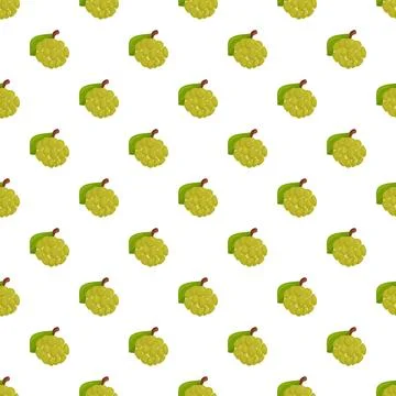 Custard apple fruit creating seamless pattern background Stock Illustration