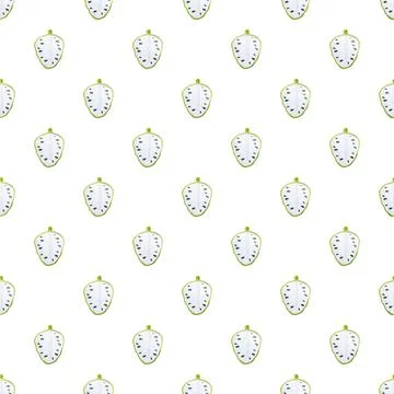 Custard apple fruit halves seamless repeating pattern background Stock Illustration