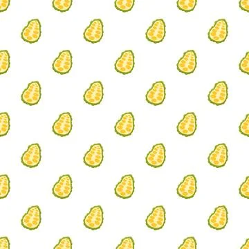 Custard apple fruit halves seamless pattern white background イラスト素材