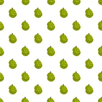 Custard apple fruit pattern showing tropical background Stock Illustration
