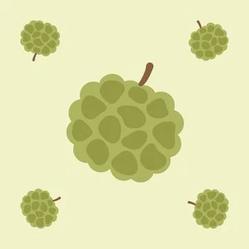 Custard apple fruit seamless for pattern fabric, simple custard apple fruit.. 스톡 일러스트
