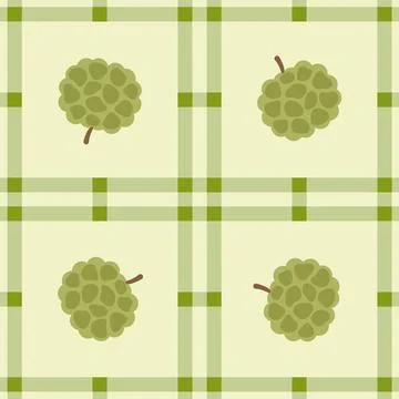 Custard apple fruit seamless for pattern fabric, simple custard apple fruit.. 스톡 일러스트