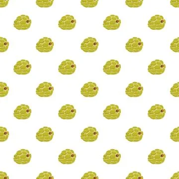 Custard apple fruit sugar apple vector pattern 스톡 일러스트