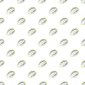 Custard apple seamless pattern creating exotic fruit texture Stock Illustration