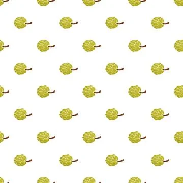 Custard apple sugar apple fruit seamless pattern Stock Illustration