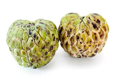 Custard apple on white background Stock Photos