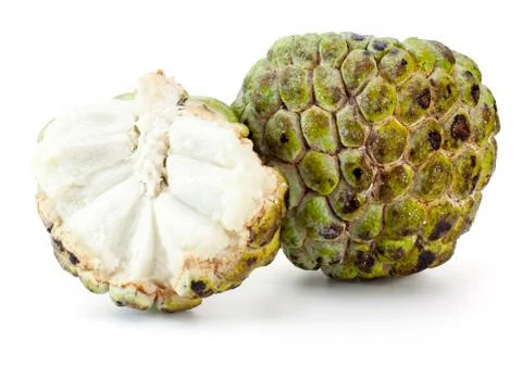 Custard apple on white background Stock Photos