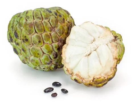 Custard apple on white background Stock Photos