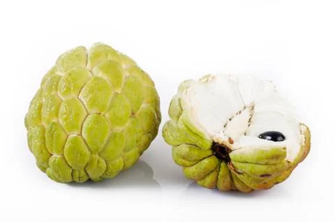 Custard apple on white background Stock Photos
