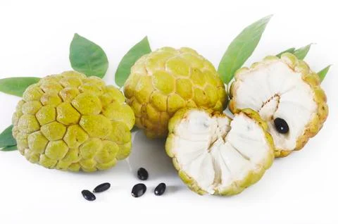 Custard apple on white background Stock Photos