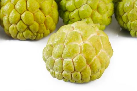 Custard apple on white Stock Photos