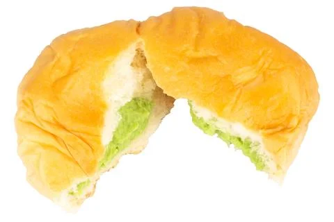 Custard Bread isolated on white background 库存照片