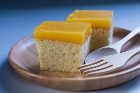 Custard Cake Stock-Fotos