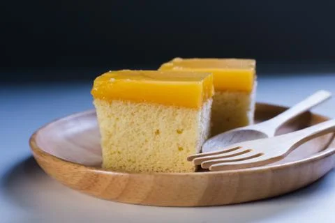 Custard Cake Stock Photos