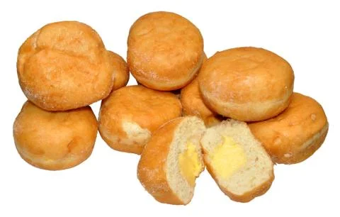 Custard Filled Doughnuts Stock Photos