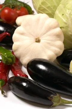 Custard marrow, tomato.... Stock Photos