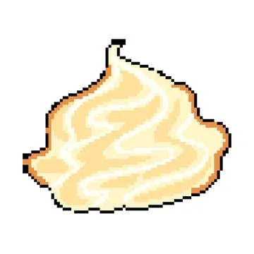 Custard meringue pixel art vector illustration Illustrazione stock