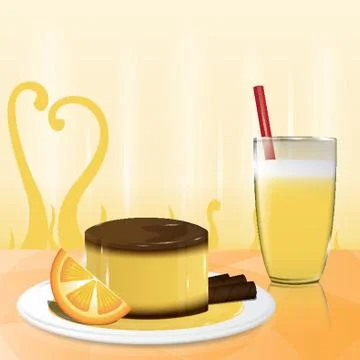 Custard Pudding Stock Illustration