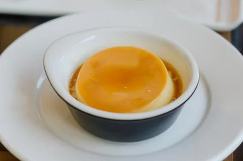 Custard pudding 스톡 사진