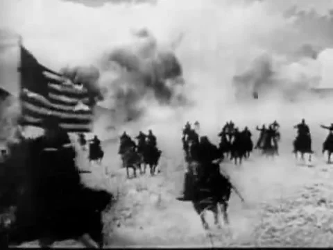 Custer's Last Stand U.S. Cavalry Battle of Little Big Horn June 1876 Reenactment Stock Footage 268598138