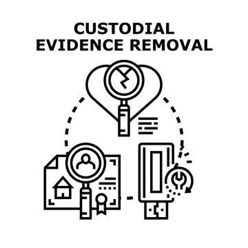 Custodial evidence removal process and data access Stock-Illustration
