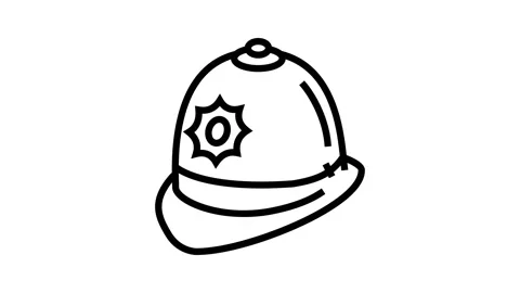 Custodian hat cap line icon animation Stock Footage 224395032