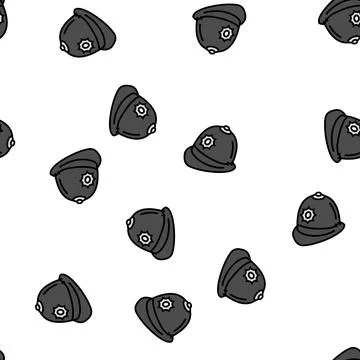 Custodian hat cap vector seamless pattern Stock Illustration
