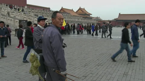Custodians at Forbidden City Stock Footage 44794235
