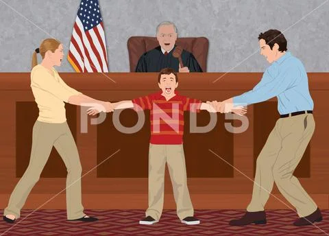Custody Battle Stock Illustration