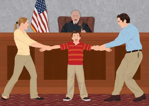 Custody Battle Stock Illustration