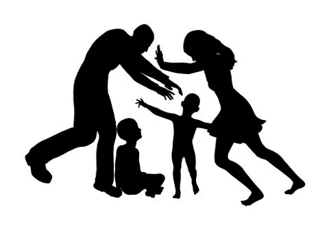 Custody Fight Stock Illustration