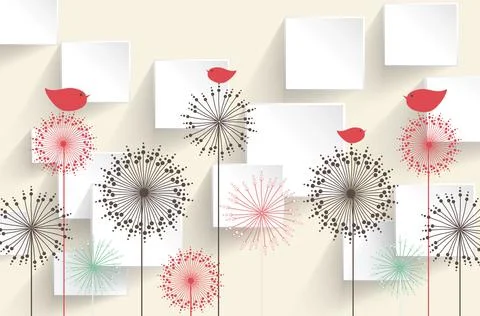 Custom 3D Wall Mural Wallpaper - Image Stock Illustration