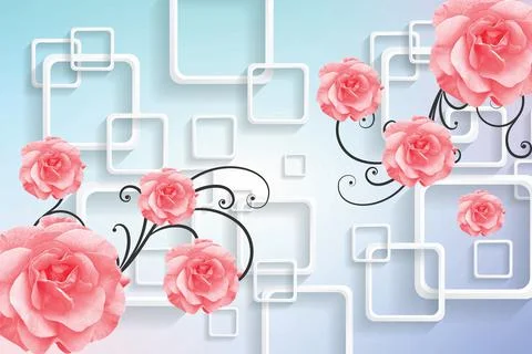 Custom 3D Wall Mural Wallpaper - Image Stock Illustration